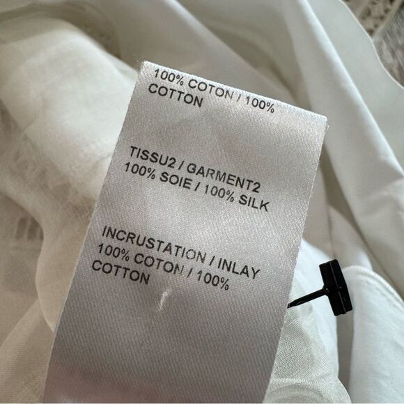Chloe Shirt Dress Medium Off White‎ Silk Lace Detail - Picture 12 of 16